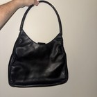 Prada Plastic Handle Women's Shoulder Bag Handbag Hobo Leather Black Vintage