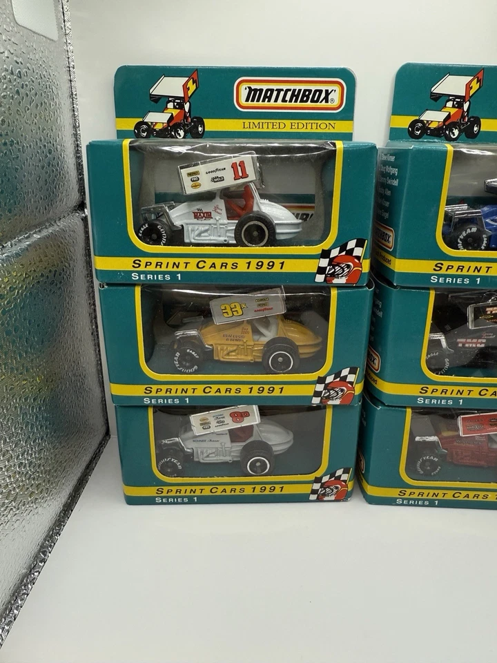 MATCHBOX 1991 S1 SPRINT CARS Set SWINDELL, M+S KINSER, WOLFGANG, ALLEN, SELLO   Foto 2 de 3