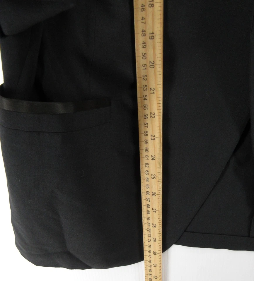 VINTAGE Hickey Freeman Suit 44 Black Tuxedo Shawl Formal 60s Union Made 38X32 - Image 4 of 4