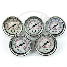 Fuel Pressure Gauge Liquid Filled 18th Npt National Pipe Thread 5 Pack Fuel Pressure Gauge Liquid Filled 18th Npt National Pipe Thread 5 Pack