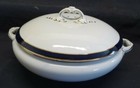 Myott, Son & Co. England Covered Round Vegetable Bowl - Cobalt & Gold