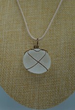 White Clear Sea Glass Pendant: Spherical Shape P 35 