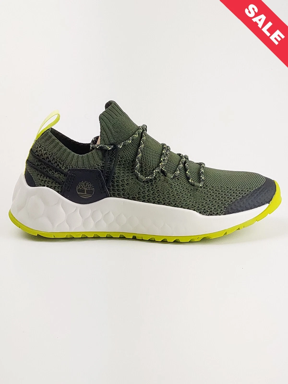 TIMBERLAND TRAINERS SOLAR WAVE LOW DARK GREEN KNIT SIZE UK 6.5 RRP £120