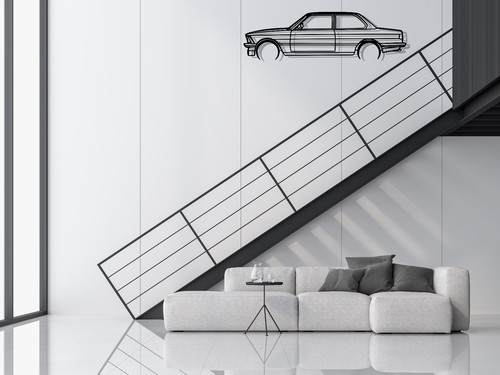 Bmw E21 Wandkunst aus Metall Wandbilder Silhouette ALPINA 316 318 323 3 SERIES M - Picture 7 of 8