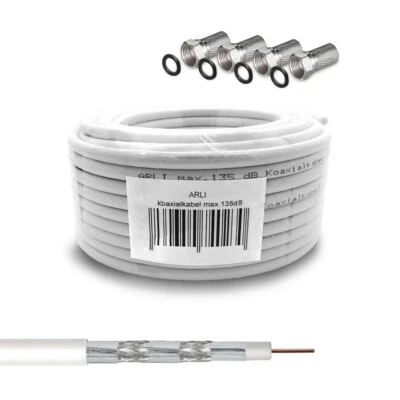 50m Koaxialkabel 135db Sat Kabel Satellitenkabel Antennenkabel UHD 4 x F Stecker