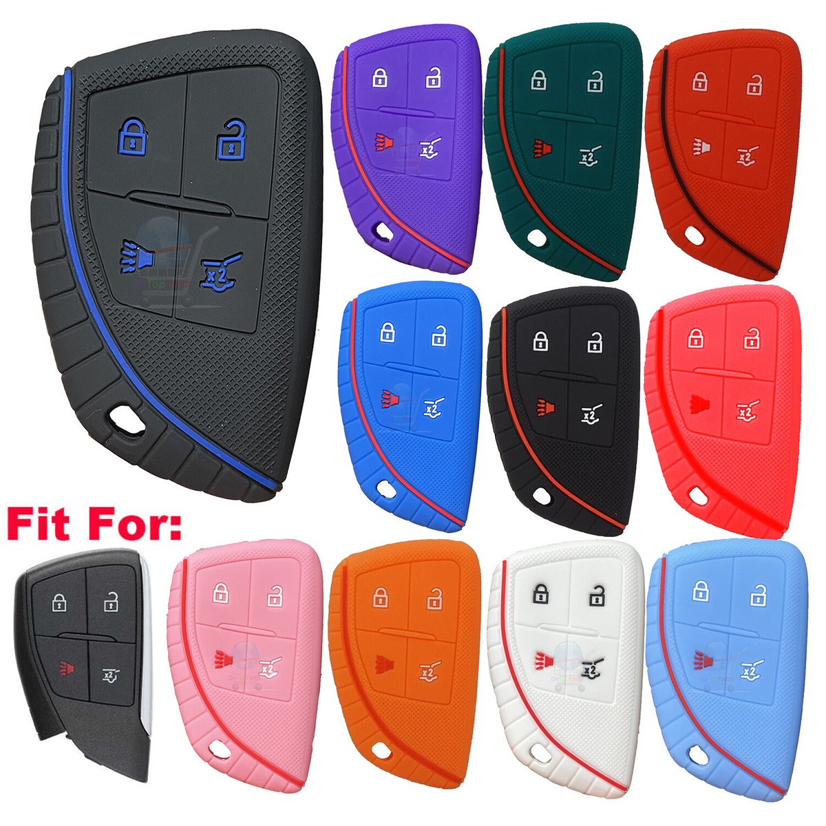 Fit Chevrolet GMC Silverado Tahoe 5 Button Remote Key Fob Silicone Case Cover - Foto 5