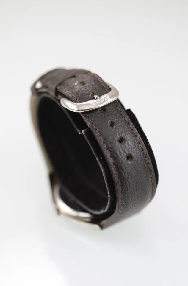 Sharp Men Watch Stainless Steel Silver WR Brown Leather Battery White Quartz - Image 2 of 4