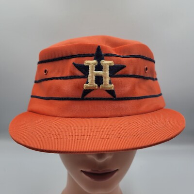 MLB マリナーズ　pillbox ベースボールキャップ 80s 90s 1点物◇MLBシアトルマリナーズ旧ロゴ青ベースボールキャップ古着メンズ