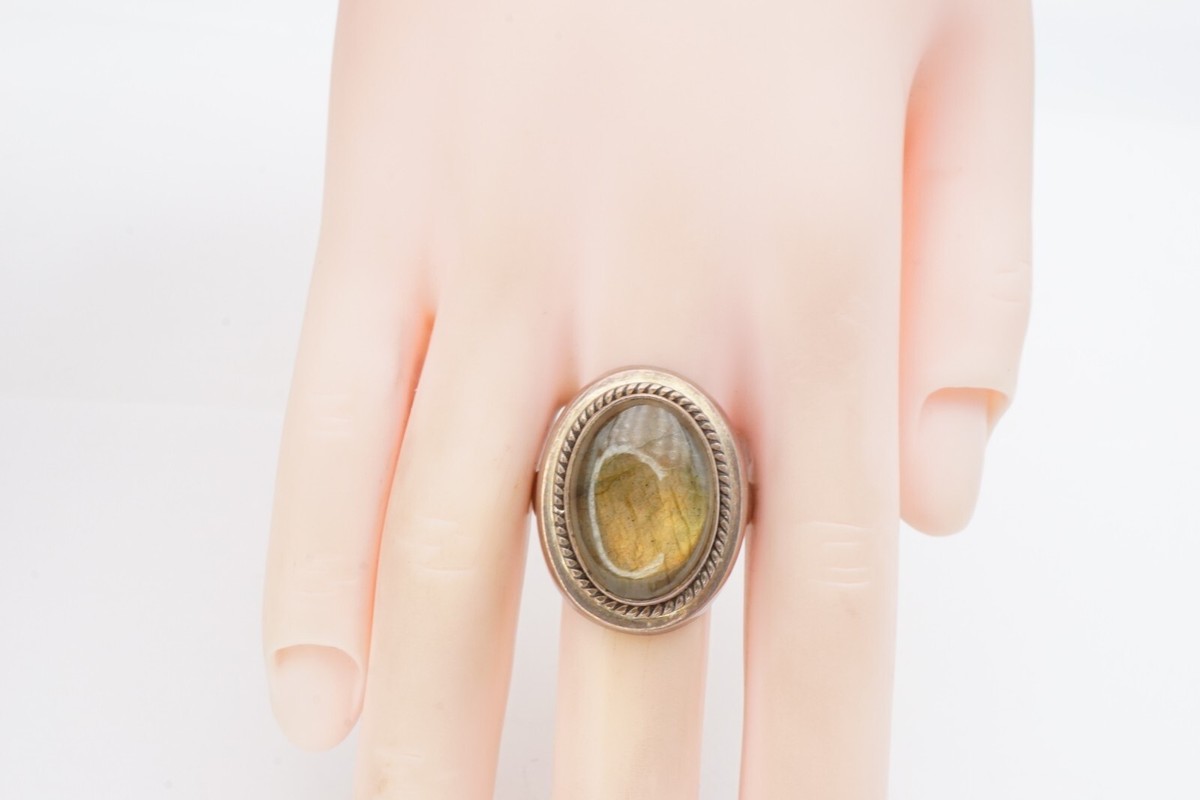 Vintage Sterling Silver 925 Labradorite Dome Ring Size 8 | eBay Vintage Sterling Silver 925 Labradorite Dome Ring Size 8 | eBay