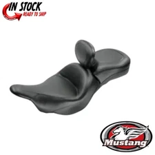 Mustang Wide 1-Piece Seat w/Backrest Kawasaki Vulcan 1700 Voyager Nomad 09-21