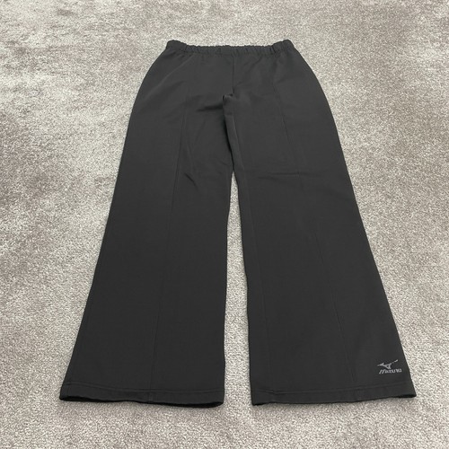 Mizuno Sweatpants Mens Large Black Straight Elastic Fleece Casual Active 30x30.5