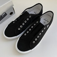 HURLEY Chloe Sneakers Women's Size 6 BLACK Canvas Slip-on Shoes No Laces NEW 