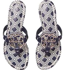 Tory Burch Miller Metal Leather Thong Sandals Size 5