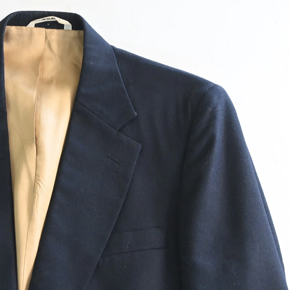 Blazer Abrigo Deportivo Chaqueta De Colección Bachrach Hecho en EE. UU. 40R Azul Marino Franela Botón Dorado Foto 2 de 4