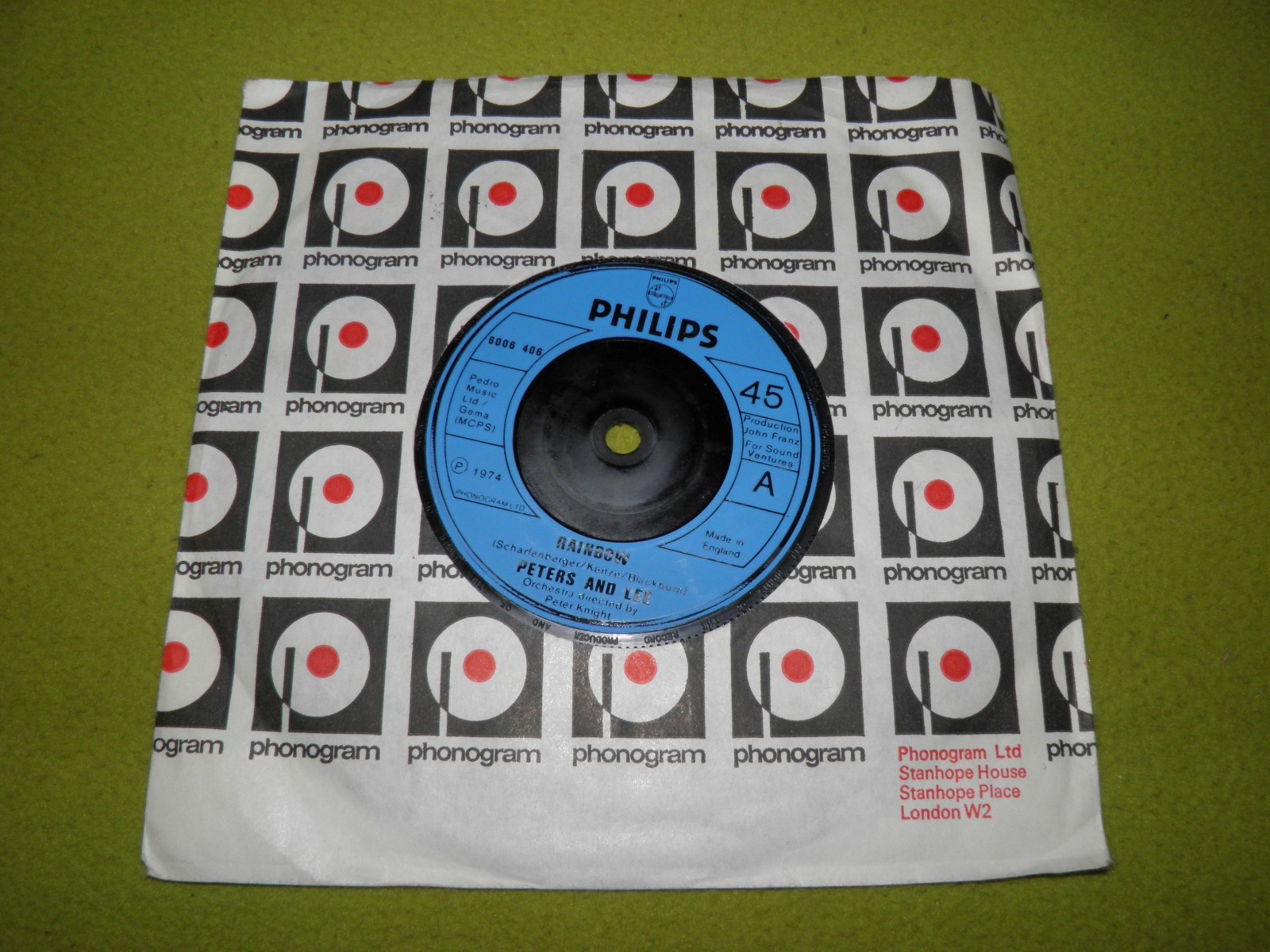 Peters And Lee Rainbow / Our Song RARE Original 1974 UK "Philips