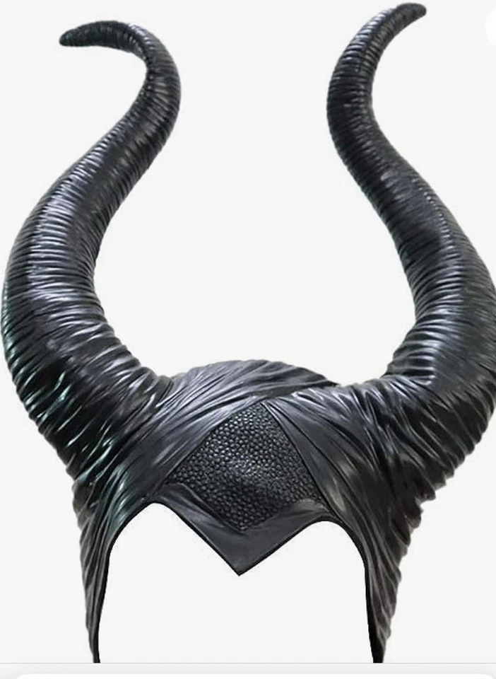 Nuevo Disfraz de Maléfica Disney De Lujo Tocado Reina Malvada Sombrero Mujeres Cuernos Negros Foto 2 de 4