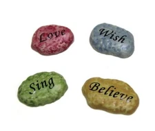 Miniature Fairy Garden Believe, Love, Wish & Sing Stepping Stones-Buy 3 Save $5