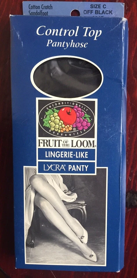 Pantimedias transparentes sedosas Fruit of The Loom talla C grandes negras con control de sandalia Foto 2 de 4