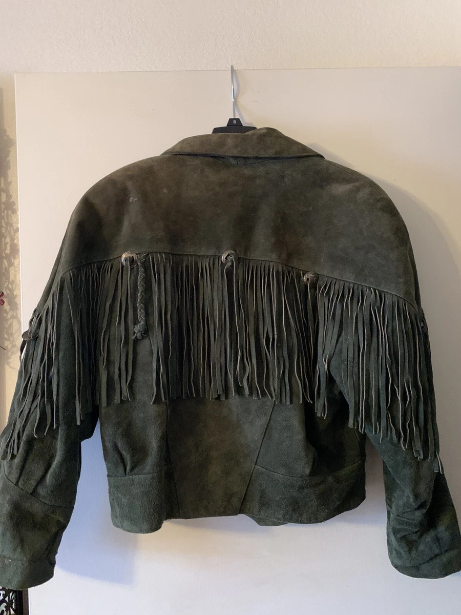 Green fringe best sale jacket