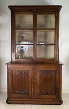 ANTICA CREDENZA OTTOCENTO INTARSIATA 1700 LEGNO NOCE DISPENSA ALZATA VETRINA