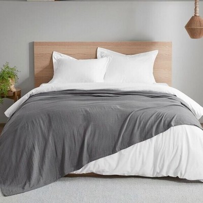 Clean Spaces Gauze Blanket, Full/Queen - Charcoal