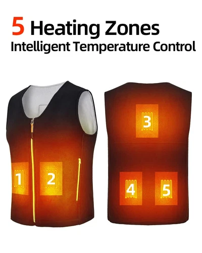 Heated Vest Men USB Electric Heating Vest Women Smart Rechargeable Heated Jacket - Bild 9 von 15