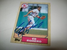 1987 TOPPS ED ROMERO AUTOGRAPH SIGNED AUTO #675 BOSTON RED SOX