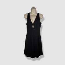 Aidan By Adrianna Papell Women's Black Stretch Crepe Cutout Mini Dress Size 8