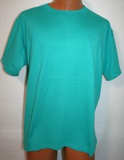 Vintage 90s FASHION GEAR Aqua Green Blank T-SHIRT XL Single Stitch USA Made
