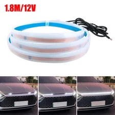 White LED Daytime Running Light Strip Flexible Dynamic Car Hood Light Waterproof