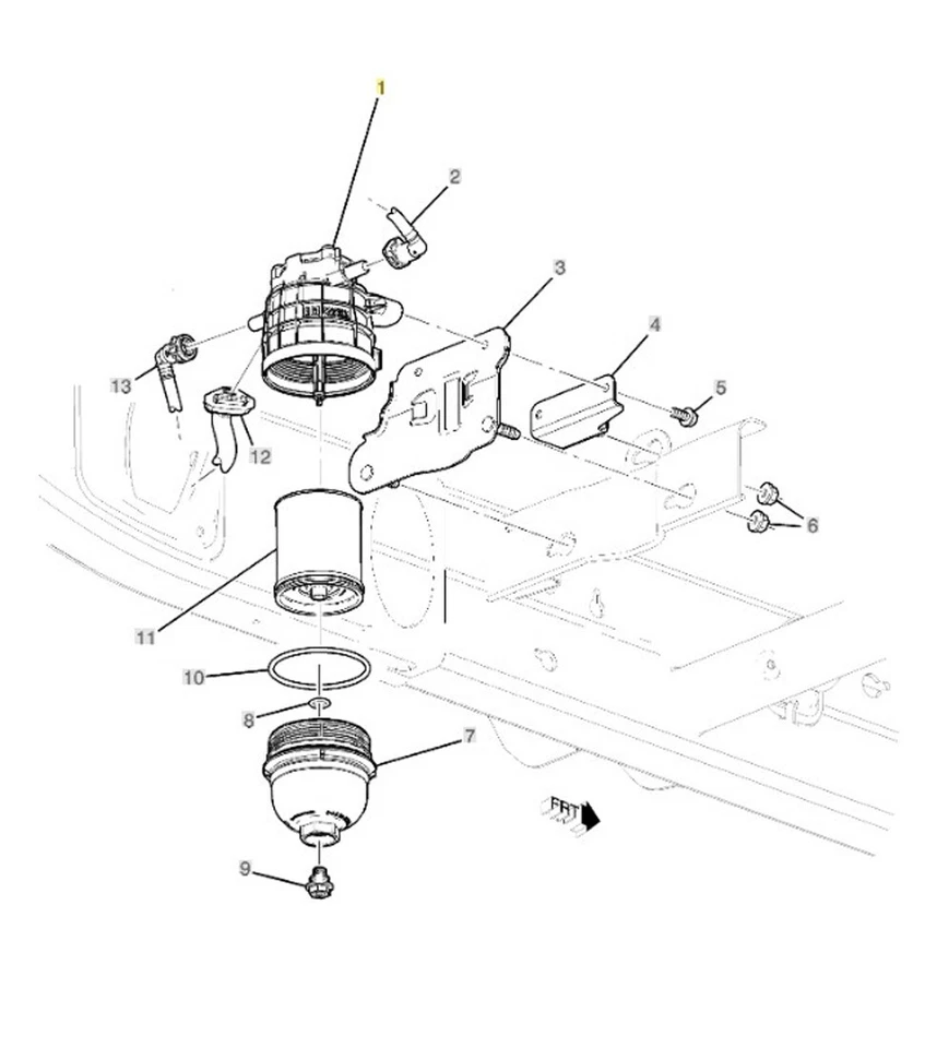 Fuel Filter with Water Separator Diesel 6.6L Chevrolet Silverado GMC Sierra 2500 - Image 2 of 4
