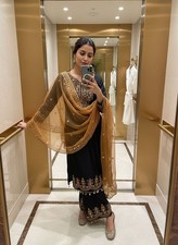 PUNJABI SHARARA PLAZZO SALWAR KAMEEZ SUIT WOMEN READY MADE DESIGNER WEDDING EID