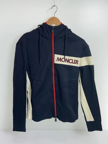MONCLER Felpa con cappuccio e zip M poliestere nero tinta unita D20978402050 usata