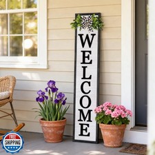 3D Outdoor Welcome Sign for Front Porch Standing 45"X9" Large Rustic Farmhous...