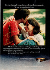De Beers Vintage Diamond Engagement Ring Magazine Ad 1970s Love Forever