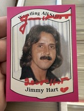MINT JIMMY HART 1983 WRESTLING ALL STARS #13 SIGNED ON CARD ROOKIE AUTO RC