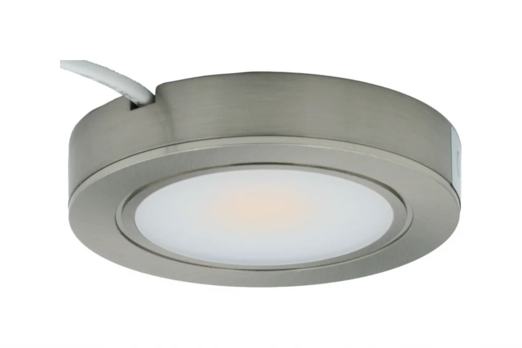 Cabinet Light Silver Ormar 12v 3w LED Surface Mount Brushed Nickel 3000K