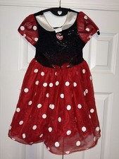 Vintage Disney Minnie-Inspired Dress with Black Sparkle Bodice girl 4/5