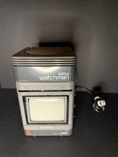 Sony Mega Watchman FD-500 Portable Black  White Vintage TV FM Am Receiver