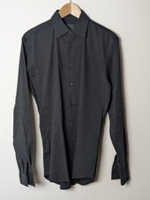 Prada Milano Black Cotton Dress Shirt - Size 39 / 15.5 - Made in Italy - Slim...