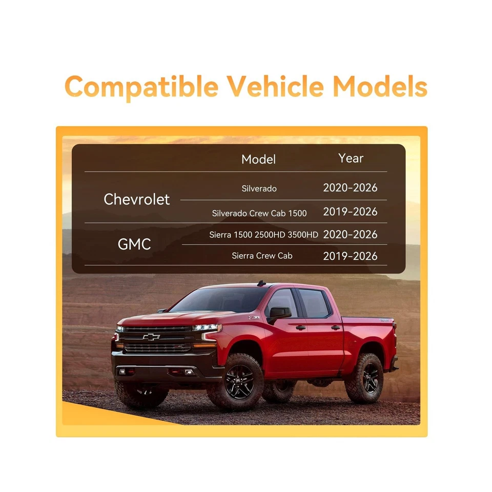 Car Mats for Chevy Silverado 1500 (2019-2025 2026) & GMC Sierra 2500/3500 HD ... - Image 3 of 4