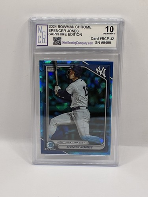 #ad Spencer Jones 2024 Bowman Chrome Sapphire Edition BCP 32 Graded MGCo Gem Mint 10 $119.98