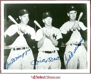SIGNED AUTO JOE DIMAGGIO MICKEY MANTLE TED WILLIAMS PHOTO W/ LOA PSA DNA AUTO
