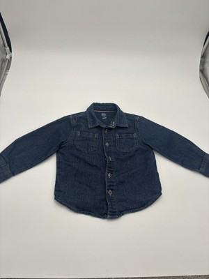 Wonder Nation Toddler Boys' Long Sleeve Button Front Shirt Size 2T