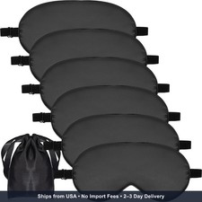 6 Pieces Natural Silk Sleep Mask Soft Eye Mask Adjustable Strap Blindfold Eyesha