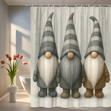 Cute Gnome Shower Curtain for Christmas or Winter Decor
