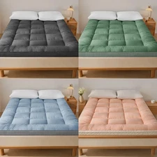 Mattress Pad Cover Topper Protector 72D King Queen Full Twin Size Pillow Top