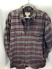 Eddie Bauer Button Up Shirt Mens XL Multicolor Plaid Long Sleeve Flannel Outdoor