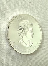 2014 Canadian Maple Leaf  BU 1 oz. 9999 Silver Coin $5