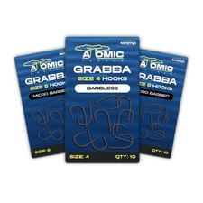 Atomic Grabba Hooks – Ultra Sharp, High Strength, Carp Terminal Tackle, All S...